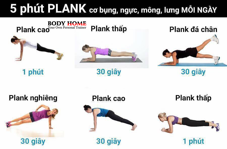 Plank bài tập bụng tại nhà